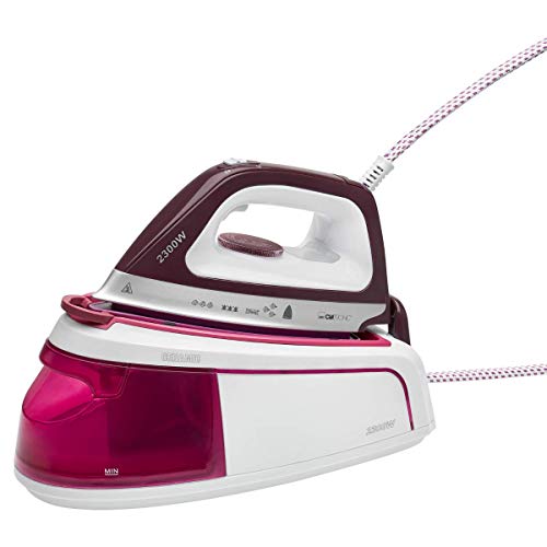 Clatronic DBS 3749 - Centro de planchado (base de cerámica Superglide, presión de vapor de 3,5 bar, sistema antigoteo, cable extralargo, 2300 W), color blanco y lila