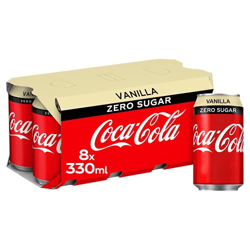 Coca-Cola Zero Sugar Latas de vainilla, 8 x 330 ml
