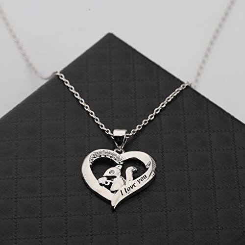 Collar de regalo para amantes de la ardilla, collar con colgante de corazón de ardilla, regalo para mujer, ardilla, susurro, regalo loco, ardilla, regalo para muje