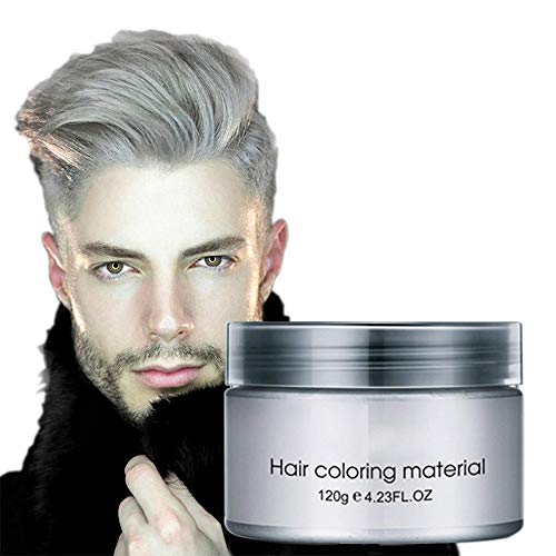 Coloración del cabello Cera Desechable Peinado mate instantáneo Crema de barro Pomadas para el cabello para niños Hombres Mujeres Cosplay Cosplay Discoteca Mascarada Transformación (Gris)