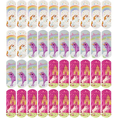 com-four® 40x Parche para niños con Motivos de Unicornio - Tiras de Yeso Repelente al Agua y clínicamente Probado, 57 x 19 mm (Unicornio)