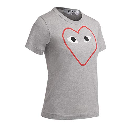 Comme des Garçons Play T-Shirt Grigio Cuore VUOTO - L