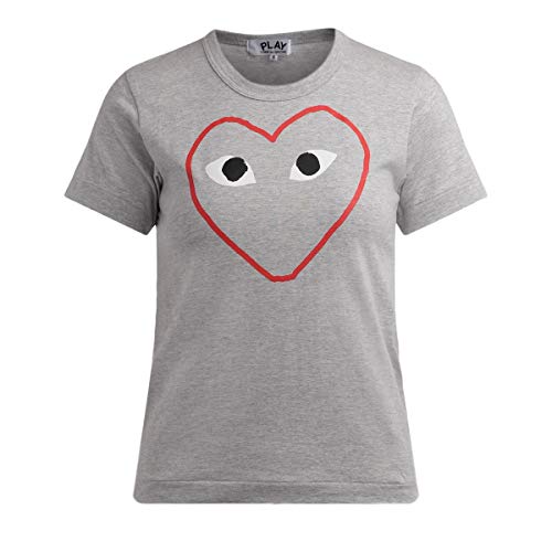 Comme des Garçons Play T-Shirt Grigio Cuore VUOTO - L