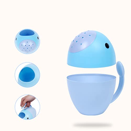 Conveniencia Baby Bath Waterfall Rinser Baño Ducha Cabeza Baby Shampoo Taza Baby Shampoo Rinse Cup Azul