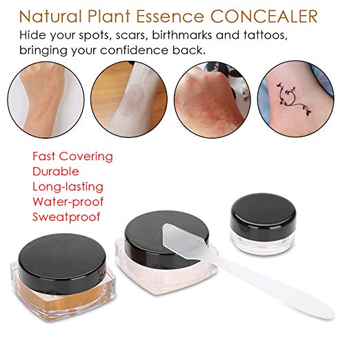 Corrector de tatuajes para cicatrices, corrector de piel, resistente al agua, para manchas oscuras, cicatrices, vitiligo y más, maquillaje para cubrir tatuajes, juego de crema para cubrir manchas de m