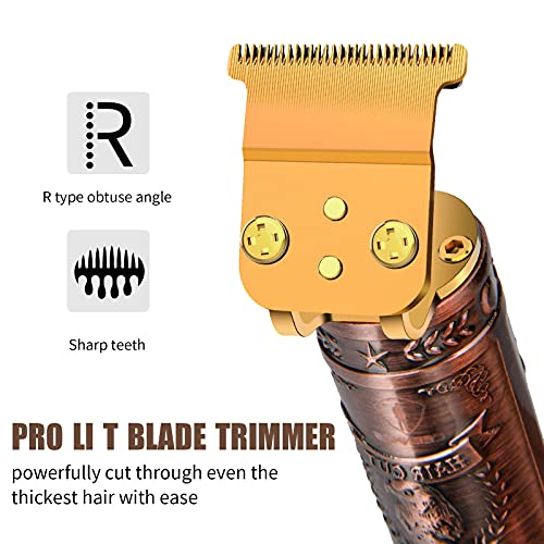 Cortapelos Para Hombres Maquina Cortar Pelo Inalámbrica Recortadora Profesional con T-Cuchilla Electrónica Recortadora Perfilador de Pelo USB Recargable Cortadora de Cabello Zero Gapped