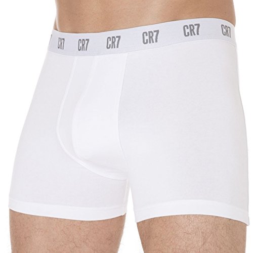 CR7 CRISTIANO RONALDO - Basic - Bóxers Ajustados para Hombre - Pack de 3 - Blanco - XL