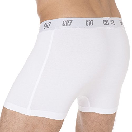 CR7 CRISTIANO RONALDO - Basic - Bóxers Ajustados para Hombre - Pack de 3 - Blanco - XL