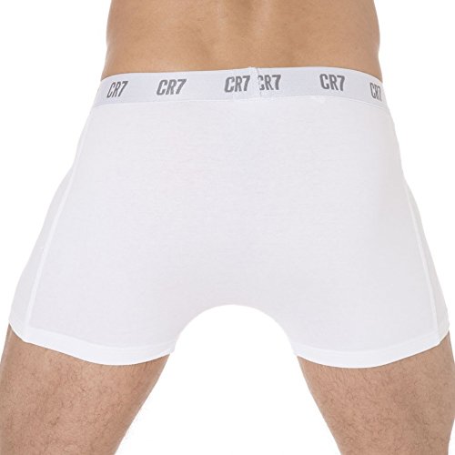 CR7 CRISTIANO RONALDO - Basic - Bóxers Ajustados para Hombre - Pack de 3 - Blanco - XL