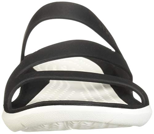 Crocs Swiftwater Sandal Mujer Sandal, Negro (Black/White), 41/42 EU