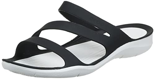 Crocs Swiftwater Sandal Mujer Sandal, Negro (Black/White), 41/42 EU