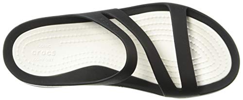 Crocs Swiftwater Sandal Mujer Sandal, Negro (Black/White), 41/42 EU