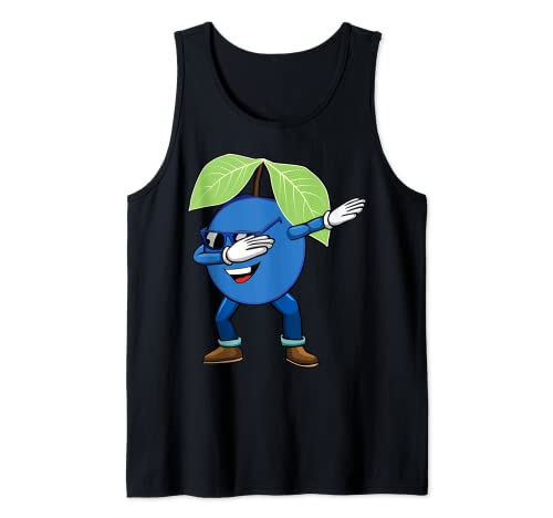 Dabbing Blueberry Gafas de sol divertido amante de los arándanos Camiseta sin Mangas