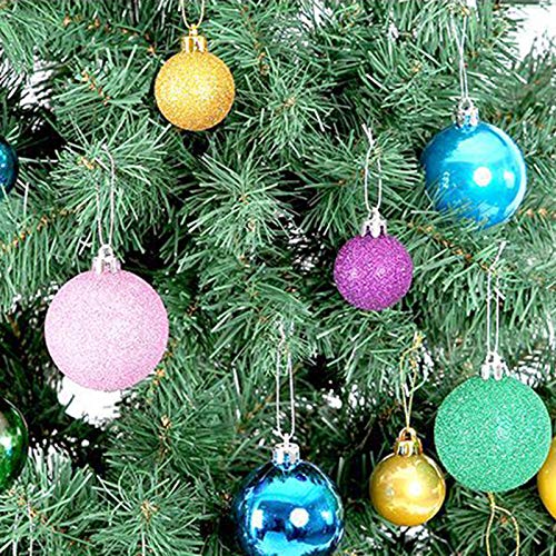 Da.Wa 1x (24pcs) Inastillable Bolas De Navidad Bolas Brillas Elegantes de Adorno de Decoracion de Arbol Chucherias de Navidad 9 * 6 * 12cm Azul Claro