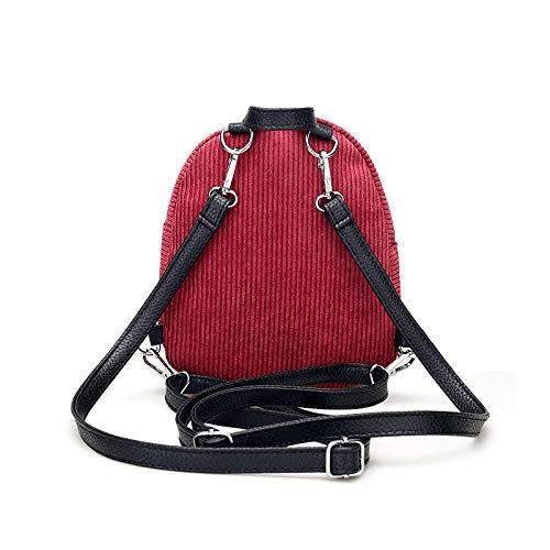 DDXJKL mochilaMochila bolso de mujer mini mochila de pana pequeña bolsa de usos múltiples con colgante de bola de pelo fresco y lindo-rosado