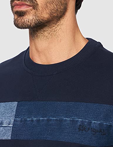 Desigual Sweat_fede Sudadera, Azul, M para Hombre