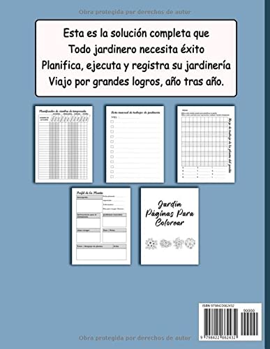 Diario y Planificador de Jardinería: Cuaderno de Planificación, Diseño, Seguimiento, Mantenimiento, Registro y Éxito en Jardinería + bono: hermosas páginas para colorear.