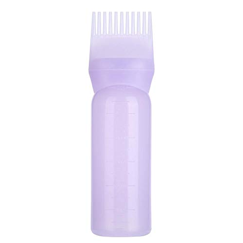 Dispensador de color de pelo con bomba de tinte botella con escala graduada colorear peine cepillo herramienta de peine para salón raíz botella 80 ml