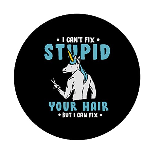 Divertido peluquero de unicornio para peluquería. PopSockets PopGrip Intercambiable