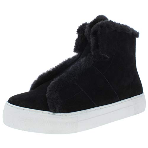 DKNY Mujeres Mason-High Top SNE Piel Deportivos de Moda, Black, Talla 9.5