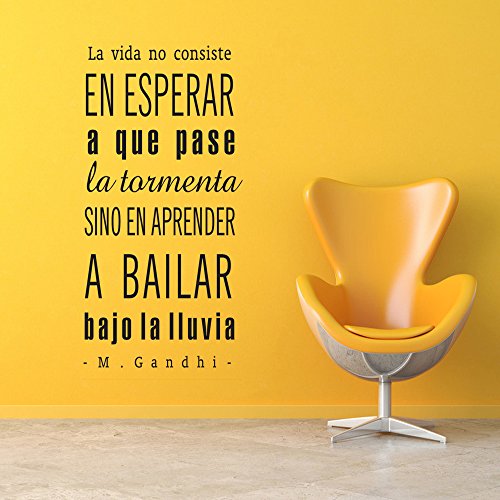 Docliick® Vinilo frase “ la vida no consiste en esperar… “ Vinilos decorativos . vinilo frases motivadoras para pared. Vinilo para decorar habitaciones. DC-16041 (60x42cm)