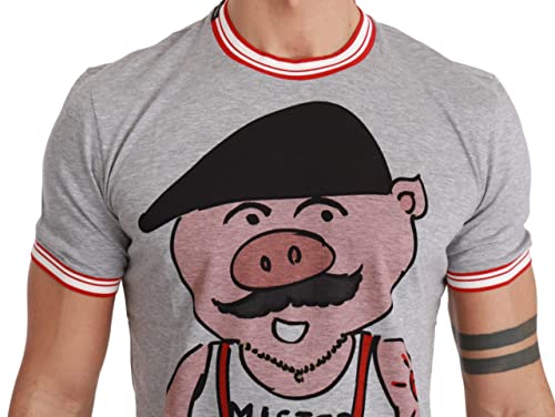 Dolce & Gabbana Hombres Pig manga corta camiseta