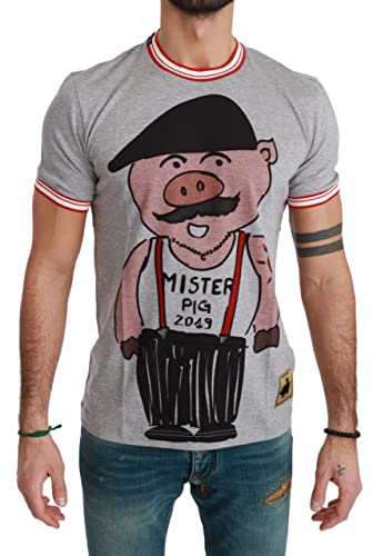 Dolce & Gabbana Hombres Pig manga corta camiseta