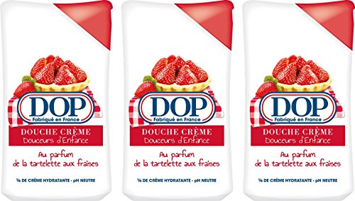 Dop – Crema de Ducha “douceurs d'Enfance”, con perfume de Tartaleta de fresas – 250 ml – juego de 3