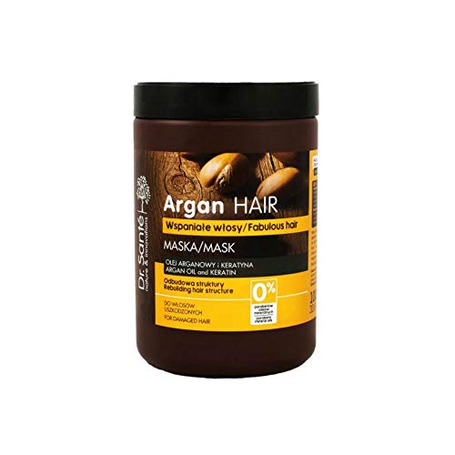 Dr. Sante Mascarilla Capilar Profesional Hidratante De Aceite De Argán Y Queratina (Keratina) Pelo - Cabello Dañado Natural Sin Sulfatos Ni Parabenos Dr. Sante 1000 Mililiter 1000 ml