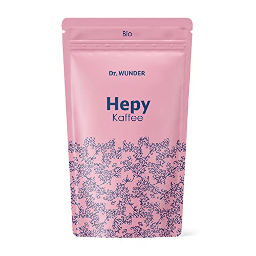 Dra. Wunder® Café Hepy 250g: Café desintoxicante orgánico verde/dorado especialmente para el enema de café para la limpieza del hígado | alto contenido de cafeína y ácido palmítico