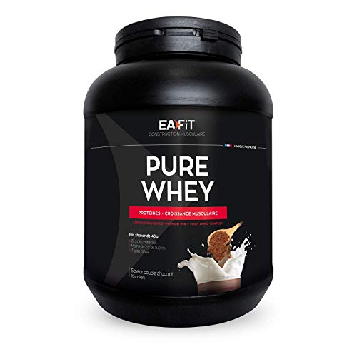 EAFIT Pure Whey - Doble chocolate 750 g - Crecimiento muscular - proteínas tri-fuentes de whey - Asimilación rápida - Contiene aminoácidos y enzimas digestivas - Complejo HIGH AMINO