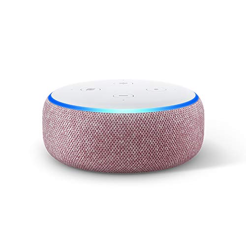 Echo Dot (3.ª generación), reacondicionado certificado, tela de color malva - Altavoz inteligente con Alexa