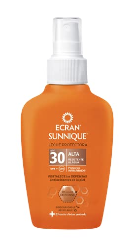 Ecran Sunnique - Spray de Leche Solar Protectora SPF 30, Previene el Envejecimiento de la Piel - 100 ml