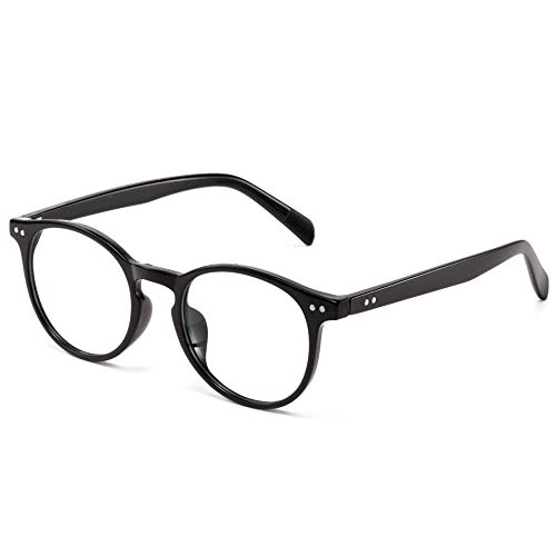 Effnny Bloqueo de luz azul Gafas anti fatiga filtro UV juegos de computadora monturas de gafas Para hombres mujeres (2301/Negro)