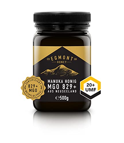 Egmont Honey Miel de Manuka 820+ MGO original de Nueva Zelanda UMF 20+ - 100% puro, certificado, activo Miel de Manuka (500g)