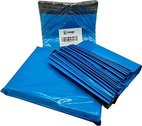 EJRange Bolsas de polietileno para envío, bolsas de plástico de alta calidad, bolsas de embalaje de plástico, paquete de 100 unidades con diferentes tamaños y colores: 305 x 405 mm, azul