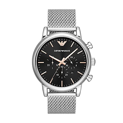 Emporio Armani Reloj Analógico para Hombre de Cuarzo AR11429 Multicolor (Oro rosa/Plata)