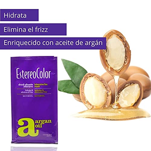 Estereocolor Shock Alisante Intensivo 50 gr | Hidratante | Antifrizz | Con Keratina y Aceite de Argán | Pelo Seco | Sin Formol