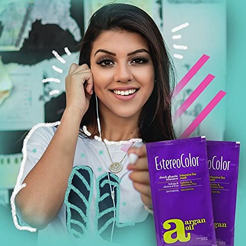 Estereocolor Shock Alisante Intensivo 50 gr | Hidratante | Antifrizz | Con Keratina y Aceite de Argán | Pelo Seco | Sin Formol