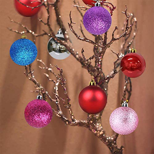 ETHEL Bolas de Navidad,24 Piezas Bolas para Arbol de Navida, Mate y Brillo Mini árbol de Navidad de Las chucherías,Regalos de Colgantes Navidad Fiesta Suministro Hogar Decorativa (Azul)