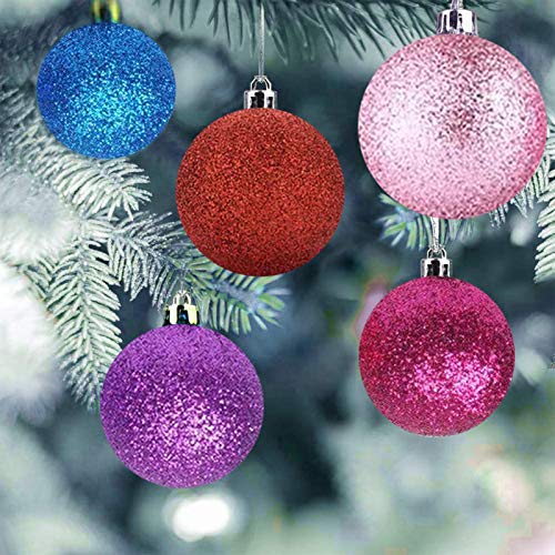 ETHEL Bolas de Navidad,24 Piezas Bolas para Arbol de Navida, Mate y Brillo Mini árbol de Navidad de Las chucherías,Regalos de Colgantes Navidad Fiesta Suministro Hogar Decorativa (Azul)