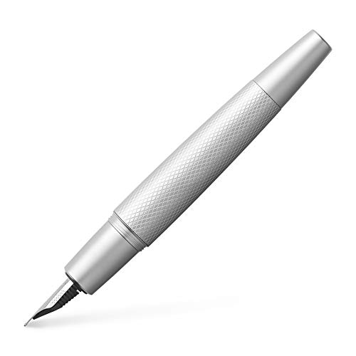 Faber-Castell 148670 e-motion Pure Silver - Pluma estilográfica (punta mediana, 1 unidad)