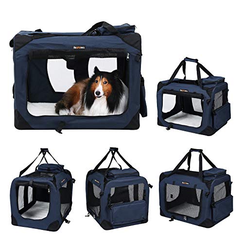 FEANDREA Transportín de Perros, Bolsa de Perros, 70 x 52 x 52 cm, Azul Oscuro