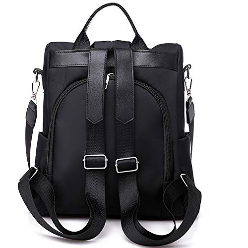 fhdc Mochila Mochila Bordada Bolsos De Las Mujeres Moda Libélula Ocio Impermeable Bolsa De Nylon Bolsas De Hombro Antirrobo   Negro