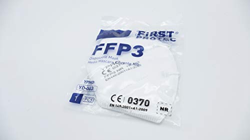 FirstProtec Mascarilla FFP3 99% de protección | Mascarilla de 5 capas | Caja de 20 uds | Homologada Tipo III Certificado Oficial CE