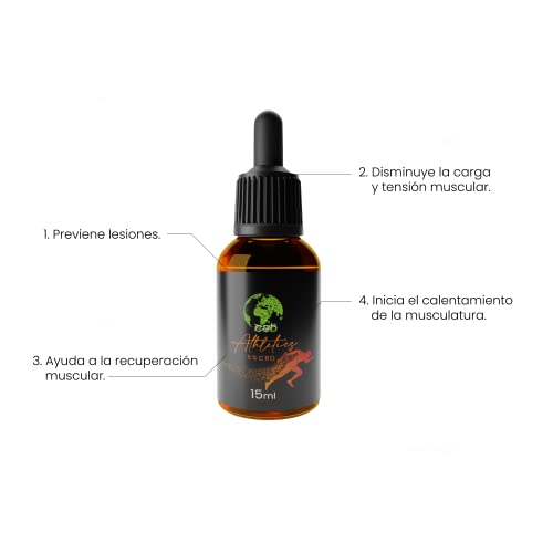 FLASTHER CBD Athletics | ACEITE 15ML 5% | Masajeador | Bio Oil | Colágeno | Extracto de Cáñamo | Full Spectrum | Gotas | liquid | 100% Natural | <0.2% THC | Deportes