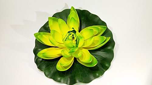 Flor de loto Ninfea verde planta artificial diámetro 28 cm decoración Laguto