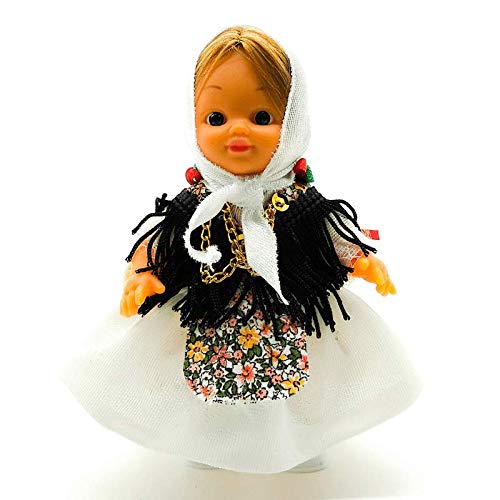 Folk Artesanía Muñeca Regional colección de 15 cm con Vestido típico Ibicenca Ibiza Islas Baleares España.