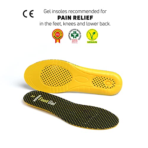 Footgel- Plantillas Foot Gel Works® ayuda a prevenir y aliviar lesiones producidas por los impactos contra el suelo al practicar cualquier tipo de actividad laboral (Naranjo, 39-42)