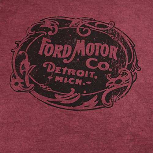 Ford Motor CO Camiseta, Vintage Borgoña, XL para Hombre